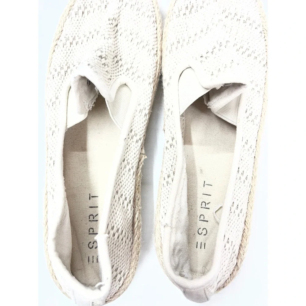 Esprit Nadine Cream Woven Espadrille Slip On Flats E4NAD15 Womens 10M